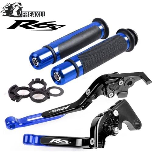 Motorcycle CNC Brake Clutch Levers Handlebar Grip Handle Hand Grips For Yamaha R6S CANADA VERSION 2007 2008 2009 With R6S LOGO