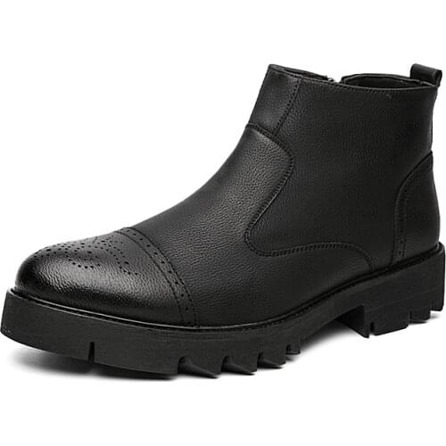 2020 Men Leather Shoes Fashion Korea Men Loafers Comfortable Round Toe Business Shoes Black Men Dress Shoes Soft Men Shoes