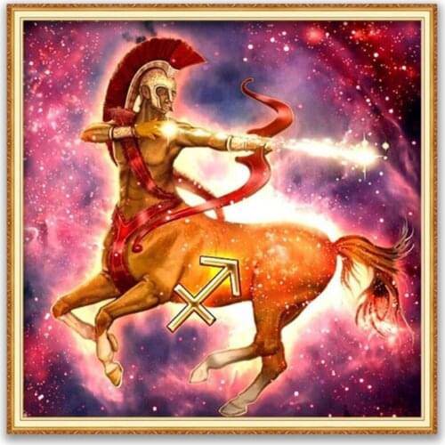 Region 12 Zodiac DIY Cross Stitch 11CT Embroidery Kits Craft Needlework Set Cotton Thread Printed Canvas Home Decoration On Sale