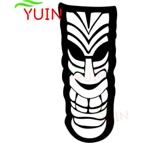 Tiki Tolteca Hawaii Cartoon Decals Fashion Body Decoration PVC Waterproof Sunscreen Car Sticker Black/white/red/laser/silver