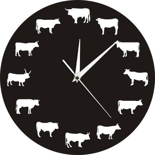 Farmhouse Animals Wall Clock The Bison Bedroom Decor Highland Cow Wall Clock Bull Buffalo Decor Hanging Wall Watch Farmer Gift