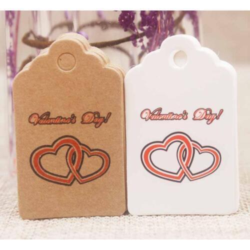 200pc/lot new arrival happy valentines day gifts tag Red heart wedding label tag Multi design cookies/crafts decoration hangtag