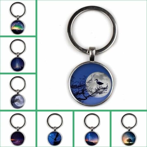 New Aurora Nordic Pattern Key Chain Star Pendant Key Ring Travel Lovers Men and Women Souvenir Gift Charm Bag Cute Key Chain