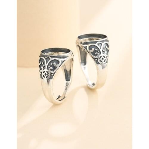 12*14mm 925 STERLING SILVER Semi Mount Bases Blanks base blank Pad rings ring Setting set diy men A5597
