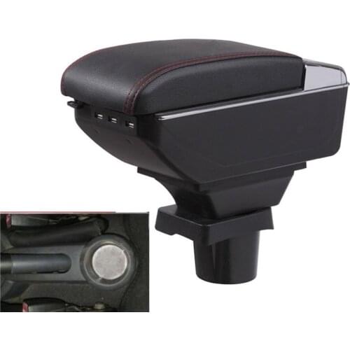 For Mitsubishi Colt Armrest box central Store content box with cup holder ashtray with USB interface