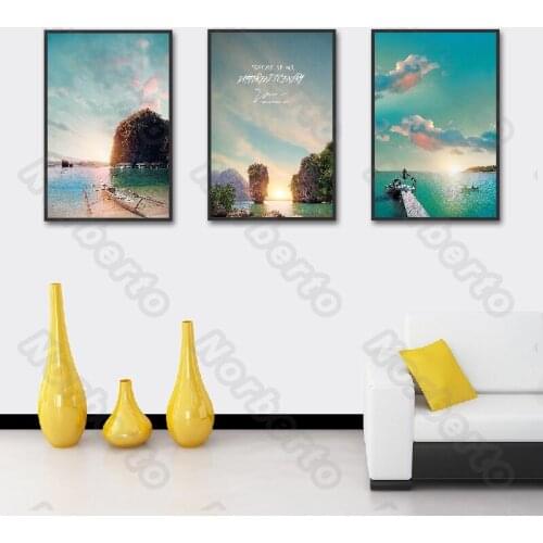 Nordic Style Canvas Painting Wall Poster Painting Nightfall Sky Landscape for Living Room Bedroom Sofa Background Decoration