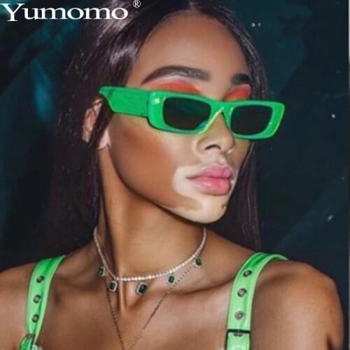 2021 Candy Color Small Square Sunglasses For Women Men Vintage Gradient Green Orange Sun Glasses Female Black Shades UV400