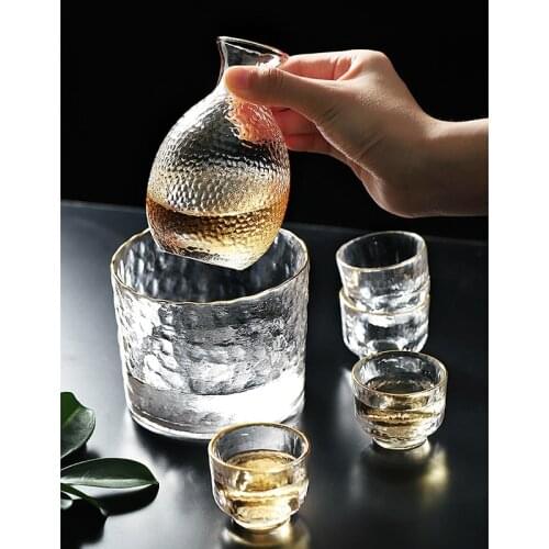 Glass Wine Cup Japanese Lead-free Glass Crystal Cup Shot Glass Cup High Spirits White Wine Glasses Sake Pot Suit