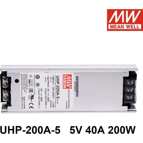 MEAN WELL UHP-200A-5 5V 40A 200W Supper Thin Switching Power Supply for LED signage display/channel letter/TV wall/Moving sign