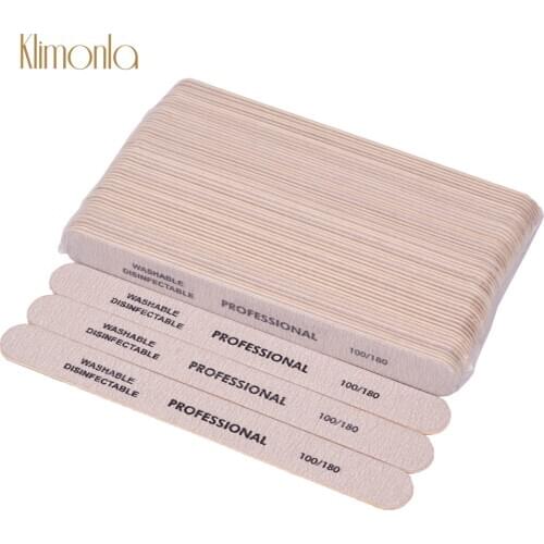 10Pcs/Lot Nail File 100/180 Grit Sanding Gray Wooden UV Gel Double Side Buffer Block Polish Pedicure Nail Care Salon Tools
