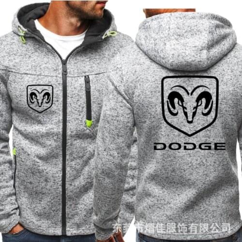 2021 Male Pullover Hoodie Men Hoodies DODGE Print Jacket Spring Autumn Drawstring Zipper Hooded Sweatshirt Top Coat