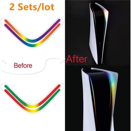 4pcs For PS5 Playstation 5 Console Custom LED Light Bar Skin Sticker Colorful Decoration Decals DIY Strips Gaming Accessories