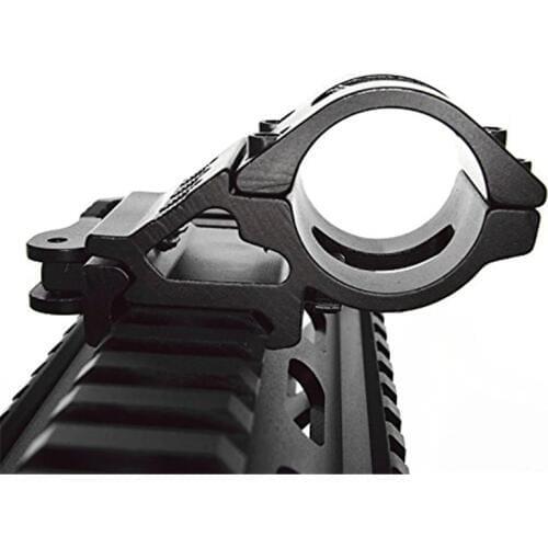 45 Degree Offset Ring Flashlight Holder Mount Fit for 20mm Picatinny/Weaver Rail for 25.4mm 30mm Tube with QD Quick Release Base