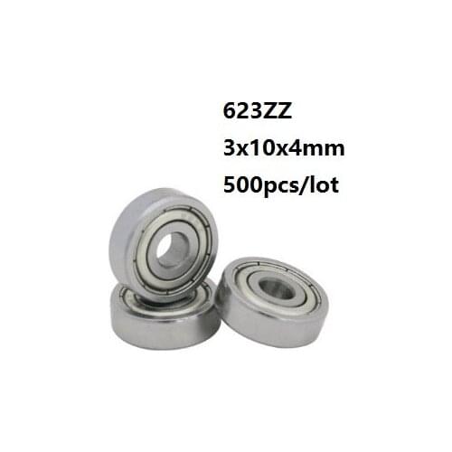 500pcs/lot 623ZZ 623-ZZ 623 ZZ Z 3*10*4mm Double metal cover Deep Groove Ball bearing Miniature Mini Ball Bearings 3x10x4mm 623Z