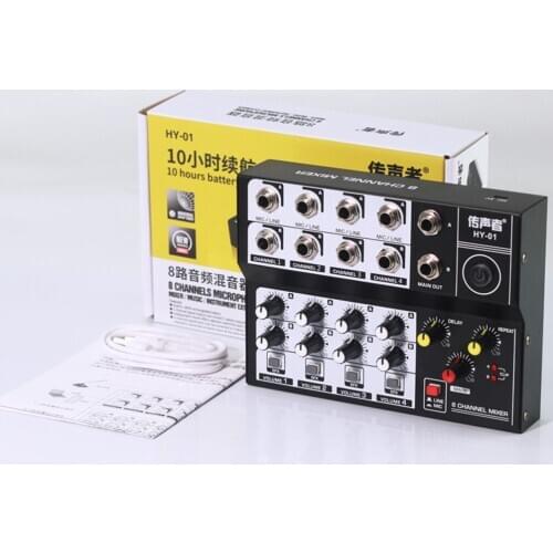 8 Channel USB Jack Audio Mixer KTV Bluetooth Studio Sound Mixer Console