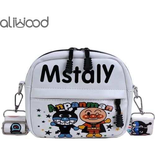 Aliwood 2021 New Double zipper Women Shoulder Bags Cute Graffiti Printing Letter Flap Crossbody Bags for Girl Handbags Bolsas