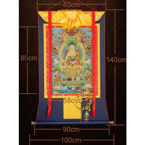 140CM large- best Handmade silk Buddhist Thangka -Tibetan Buddhism Thang-ga -efficacious Protection Sakyamuni Buddha art