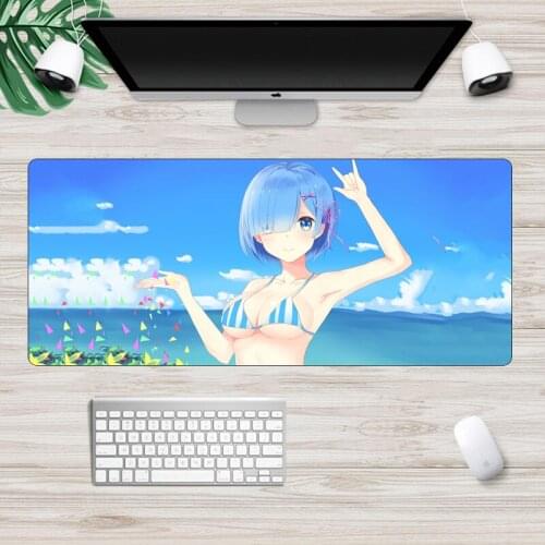 Large 90x40cm Japan Anime Rem Mouse Pad Sexy Girl Gaming Mousepad Gamer Otaku Keyboard Pad Durable Laptop Computer Desk Mat