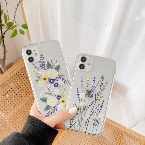 Sunflower Pattern Phone Cases For iPhone SE 5 6 6S 7 8 Plus 11 12 XS Pro Max XR X Soft TPU Transparent Cute Shockproof Cover