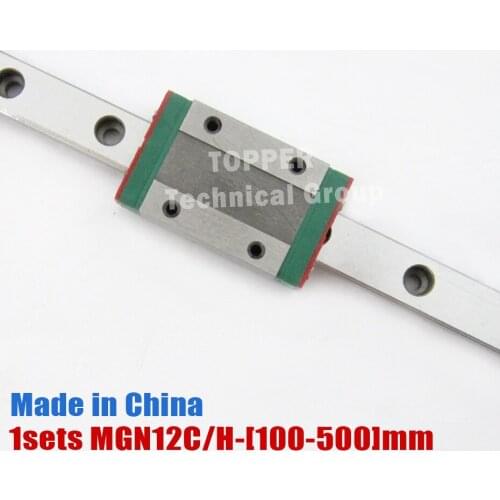 CNC part 12mm Linear Guide MGN12 L= 100/200/300/400/500mm + block MGN12H or MGN12C for 3d printer linear guide