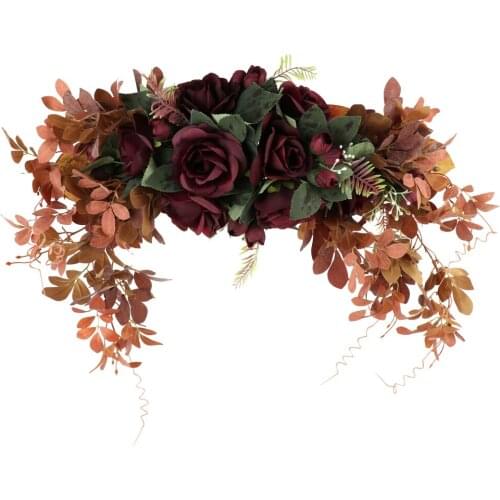 Wreath Swag Garland 1 Pc Silk Flower For Home Indoor Outdoor Window Wall Wedding Party Decoration Artificial Wreaths