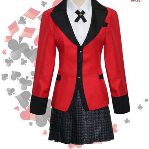 Cosplay Costumes Anime Kakegurui Yumeko Jabami Japanese School Girls JK Uniform Full Set Jacket+Shirt+Skirt+Stockings+Tie