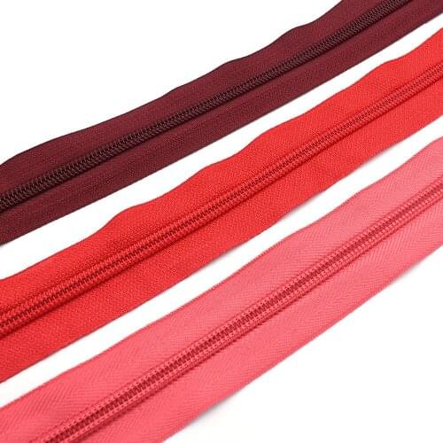 Size 5 Zipper Tape - Various colors by the yard - Nylon Coil Zipper - 1,3,5 Yards