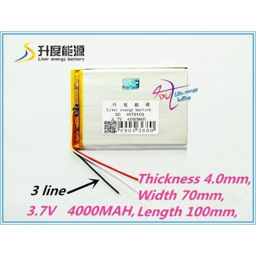 3 line 4070100 3.7V 4000MAH 35070100 Lithium polymer Battery with protection board For MID 7inch Tablet PC 367098