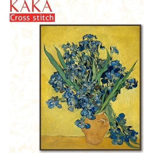 Cross stitch kits,Embroidery needlework sets with printed pattern,11CT-canvas for Home Decor Painting,Flowers Full NCKF254