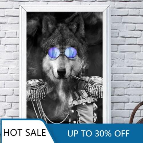 Glasses Tiger Lion Bear Wolf Wall Art Canvas Painting Nordic Posters Prints Black White Wall Decor For Aesthetic Home Decoration