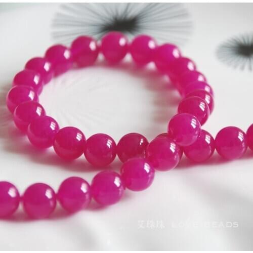 Wholesale 15"38cm natural pink rose chalcedony 4-10mm round loose bead jewelry making FIY for women