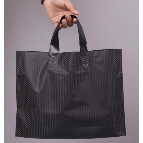 Wholesale Plastic packaging bag 50 pcs carrier bag for shopping good quality plastic bags plastic gift bags with handles