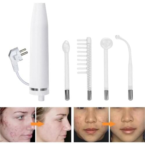 Portable 4 in 1 High Frequency Electrotherapy Wand Glass Tube Skin Tightening Facial Machine Home SPA Acne Skin Tightening