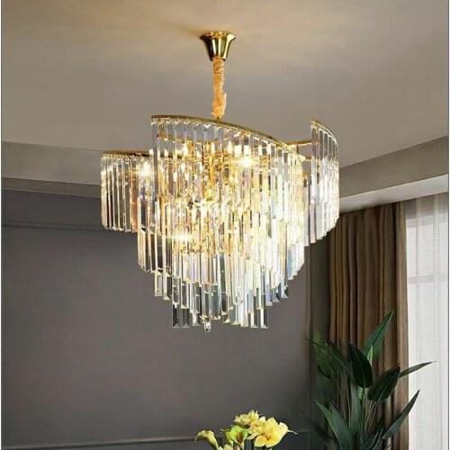 Postmodern Living Room Special-Shaped Rotating Crystal Chandelier Light Luxury Simple Designer Creative Lamps And Lanterns