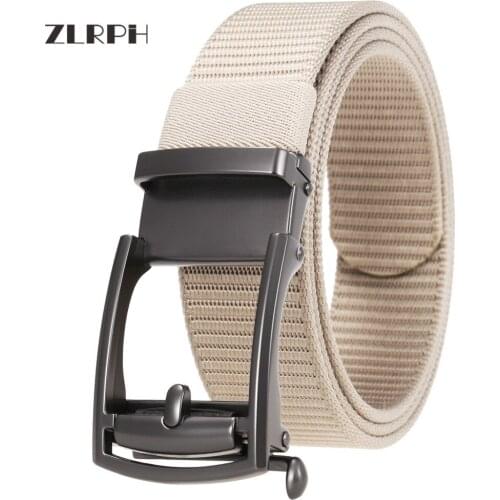 ZLRPH New No tooth belt Canvas Belt Men Nylon Belts Weave Male Brand Waist Belt Multicolor optional
