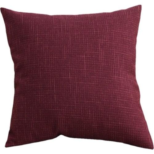 Modern Simple Pure Color Linen Square Sofa Living Room Bedside Chair Car Waist Pillow Covers Back Cushion