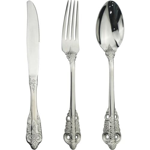 Steel Cutlery Set Cutlery Set Stainless Steel Cutlery Western Dinnerware Set Kitchen Knives Fork Spoon Sliver Set Dropshipping