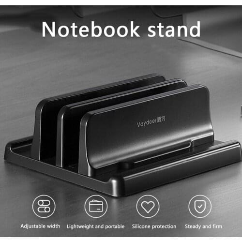 Universal Plastic Vertical Laptop Stand Holder Adjustable Desktop Notebook Dock Space-Saving 3 In 1
