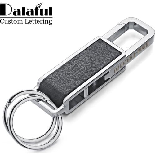 High Quality Custom Lettering Keychains Rotatable Bottle Opener Tool Key Chains Ring Holder Leather Metal Waist Buckle K354 New