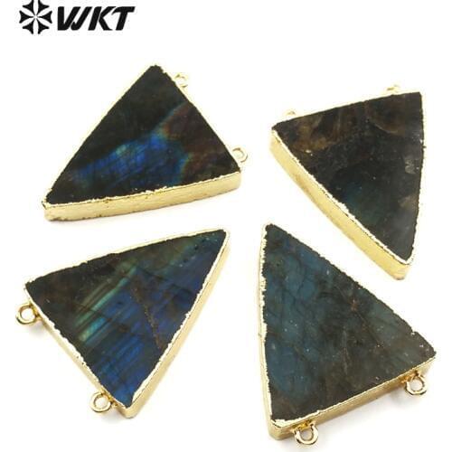 WT-P579 Hot spring sale double hoops triangle labradorite pendant for women