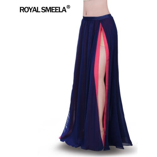 New design Fashion Belly dancing skirt gorgeous Double layer split belly dance skirt womens performance belly dance costume