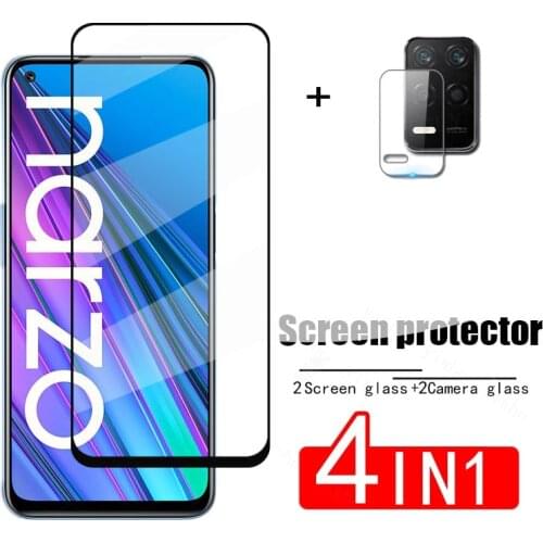 Full Glue Glass For Realme Narzo 30 5G Screen Protector For Realme Narzo 30 30A Tempered Glass Lens Film For Realme Narzo 30 5G