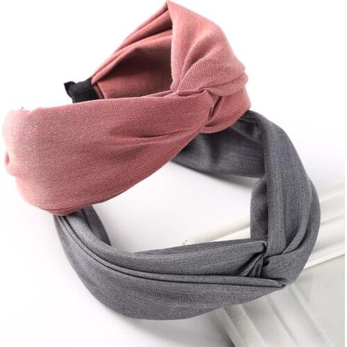 Haimeikang Wide Hair Bands For Women Fashion Solid Color Cloth Headband Bezel Girls New Hairband Hair Hoop Hair Accessories