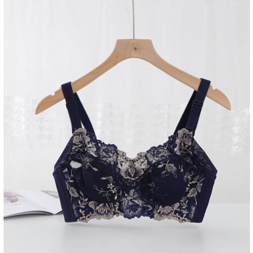 Brassiere Underwear B C D E F H Full Cup Bras For Women Sexy Embroidery Soutien Gorge Femme 34 36 38 40 42 44 46 48