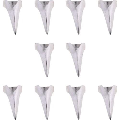 10pcs Gothic Punk Rock Style Talon Spike Finger Nail Claw Silver Plated Metal Finger Tip Ring Nail Art Decoration Women Girl