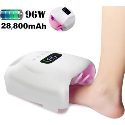 2021 Rechargeable Nail UV Lamp Red Light Nail Glue Baker High Power Manicure Light LED Phototherapy Light Pedicure Nail Lamp