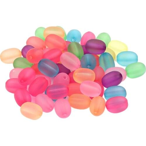 300pcs Oval Beads Smooth 1.5mm Hole Jewelry Making Loose Bead Spacer Charms