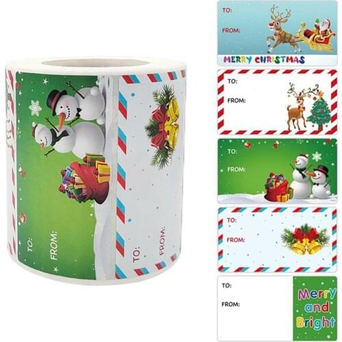 500Pcs/Roll Premium Peel and Stick Fadeless Xmas Name Labels Eco-Friendly Christmas Gift Stickers Delicate for Post Card