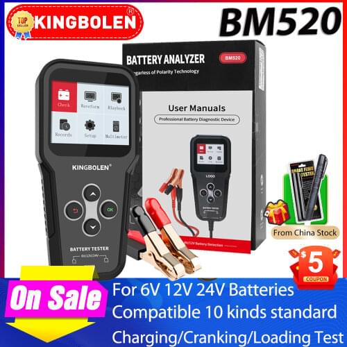 Auto Battery Analyzer BM520 For 12V/24V/6V Car Battery System Monitor Motor&Car&truck 100 to 2000 CCA Battery Diagnostic Tool