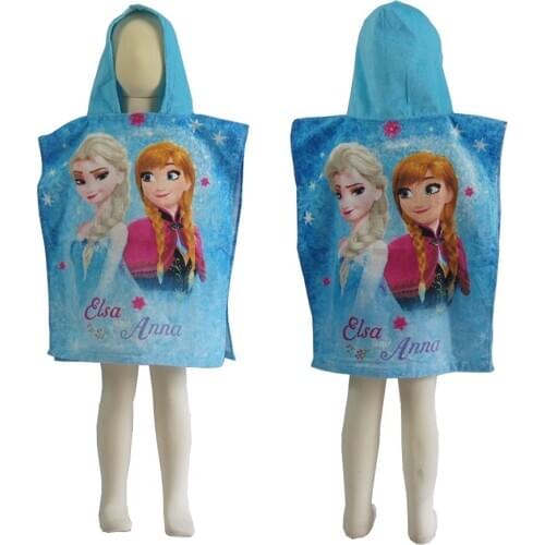 Disney Frozen 2 Elsa and Anna Bath Towel for 0-3 Years Old Baby Girls Kids Olaf Hooded Beach Towel Summer Swimming Towel Cloak